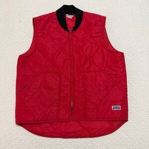 Vintage Big Smith Quilted Vest Red Men’s Size XL